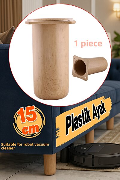 Badem10 Plastic Liva Beech Beige 15 cm Furniture Sofa Armchair Bed Base Riser Heightening Leg Feet