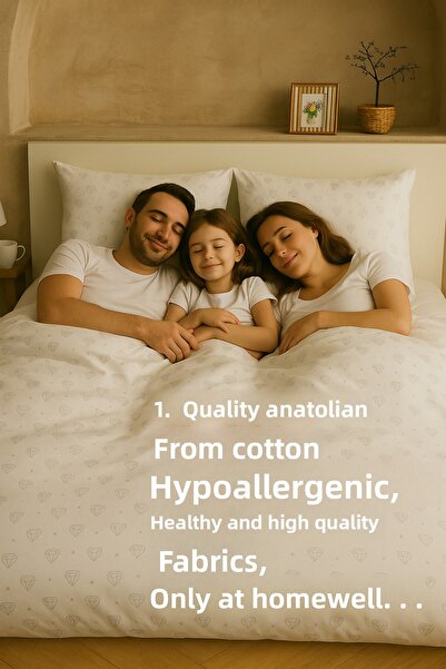 homewell 1St Quality Natural Anatolian Cotton Hypoallergenic King Size 220 X 240 Duvet Cover Set Diamond