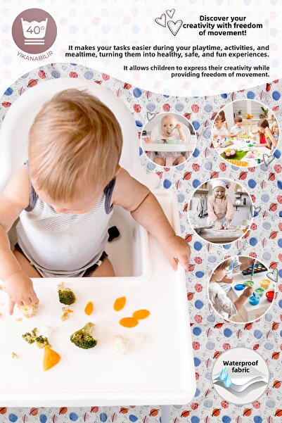 HAMUR Proof Liquid Proof 100X140 cm Baby Kids Play Event Activity Nutrition Cover Planet