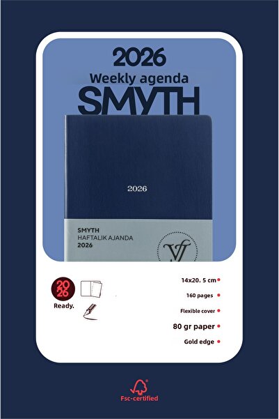 Victoria's Journals Agenda săptămânală Smyth 2026 A5 (14x21cm) Copertă flexibilă Ivory 80 gr.