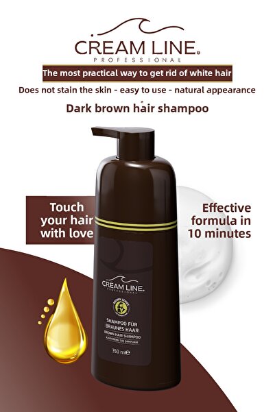 Cream Line Dark Brown Hair Shampoo Special for Women and Men 3X350 ml