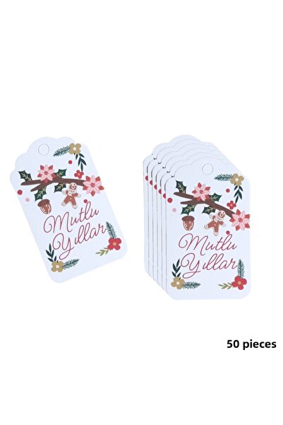 roco paper Etichetă cadou scrisă de Anul Nou, Felicitări de Anul Nou, 50 bucă...
