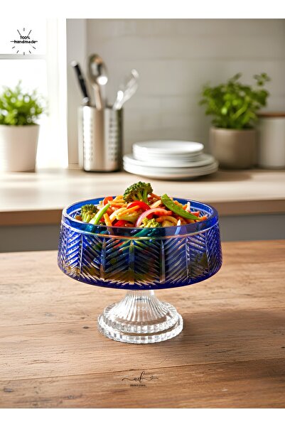 AKDEN STORE Crystal Cutlery Tableware Glass Bowl / Presentation Bowl / Salad Bowl 24cm