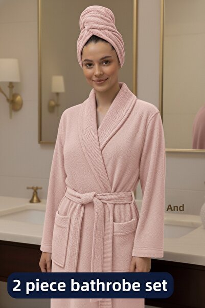 Lorateks طقم مناشف حمام من قطعتين من VALS |   طقم مناشف |   رداء حمام من قماش...