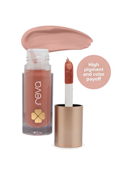 REVA أحمر شفاه سائل غير لامع بمكونات نباتية ونظيفة - يدوم طويلاً، تركيبة صديق...