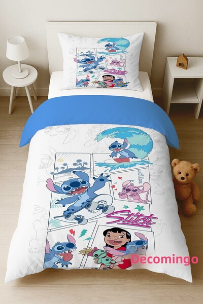 dekomingo طقم غطاء لحاف لغرفة الأطفال من وايت ستيتش وأصدقائه (بدون ملاءات)