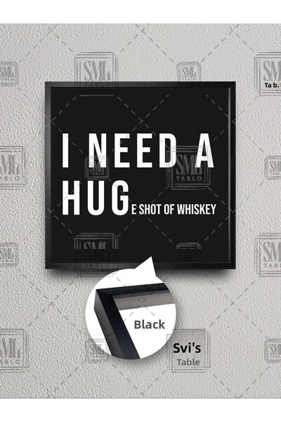 SML TABLO Имам нужда от голяма чаша уиски Хумористична декорация за бар Картина в рамка върху квадратно платно