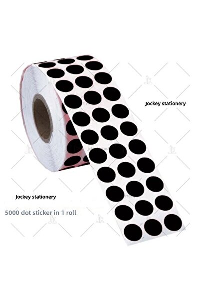 JokeyKırtasiye علامة نقطة العلامات 10 مم (5000 قطعة من ملصقات النقطة السوداء)...