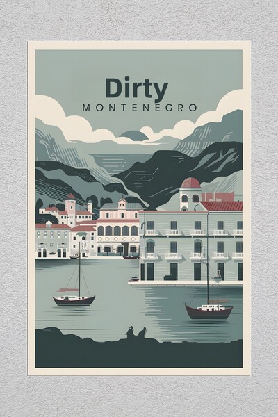 Lucena Pictură decorativă de perete vintage cu imprimeu metalic Dirty Montenegro