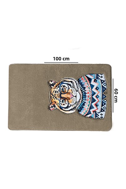 Chilai Home Logwe Stone Single Embroidered Bath Mat, Non-Slip Base 60X100 cm