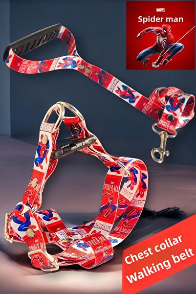 Angelapets طقم طوق وحزام للقطط والكلاب مطبوع