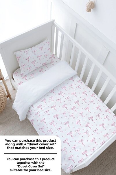 Tuğba Kuğu Baby Boy Elastic Sheet Set - Pureline Series - Dainty Bows