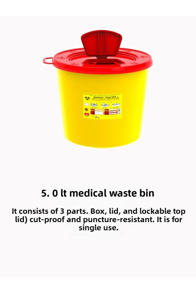 TELKAR Medical Waste Box 5 Lt 5 Pieces