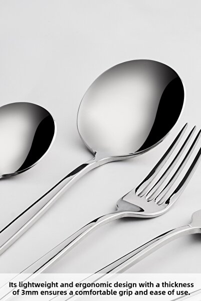 Karaca Porto 30 Piece 6 Person Cutlery Set Platinum