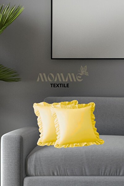 MoMMe Husa pentru perna cu fermoar modern cu franjuri FIRFIRLI 45X45 CM 2 BUC