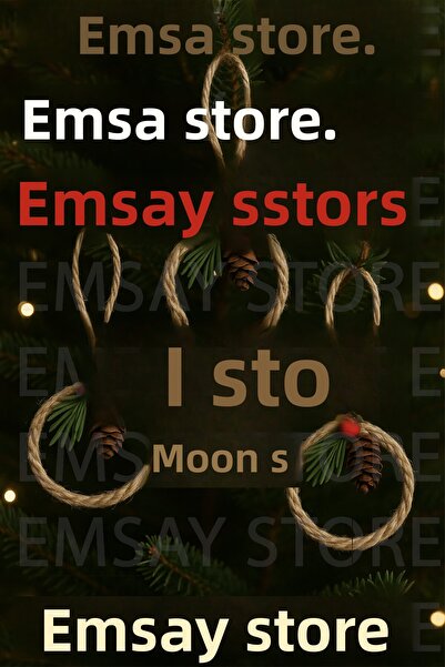 Emsay Store Στολίδι για χριστουγεννιάτικο δέντρο από φυσικό σχοινί – Σετ 3 τε...