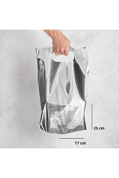 ALPJOY Handheld Bag Metallic Silver 17X25 Pack of 100