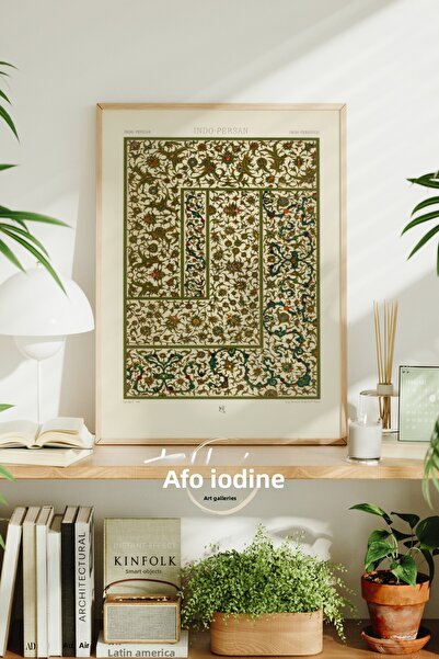 tablodea Pictură murală în stil indian iranian cu model etnic și ramă, TD, vi...