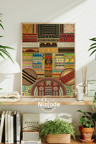 tablodea Pictură murală modernă cu poster înrămat cu modele etnice boeme colo...