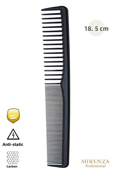 mirenza cosmetic Επαγγελματική χτένα κομμωτηρίου - Μαύρη χτένα από άνθρακα