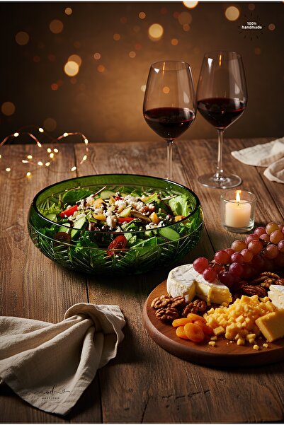 Akden Kristal Crystal Cut Decor Tina Glass Bowl