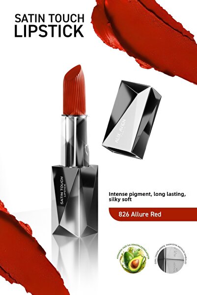 Alix Avien أحمر شفاه شبه لامع يدوم طويلاً - أحمر شفاه باتش تاتش 826 ألور ريد ...