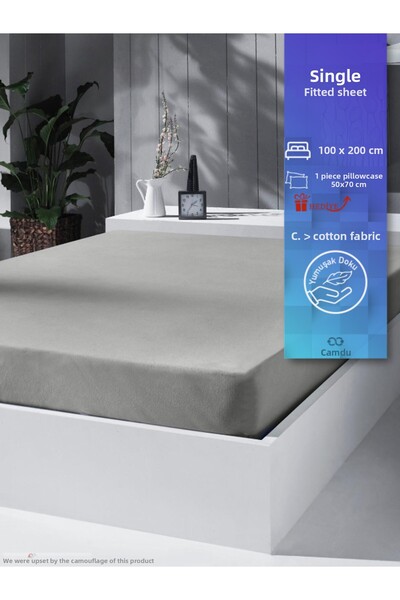 serelya 100x200cm Premium Ranforce βαμβακερό σεντόνι με λάστιχο για μονό κρεβ...