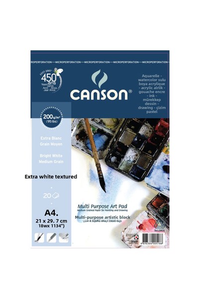 Canson Fınface 1557 Picture Blocks Πολλαπλών Χρήσεων 200 GR A4 20 YP Επάνω Σπ...