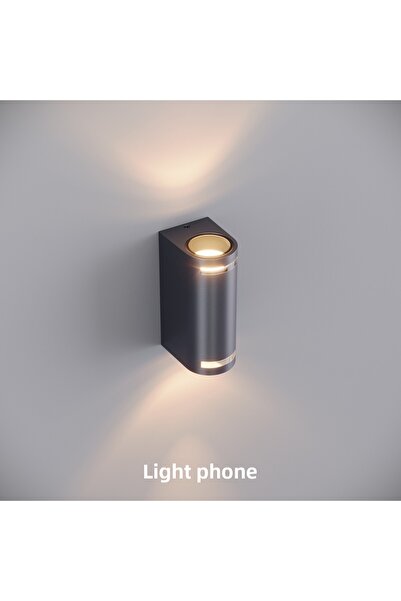 FoneLight Lunara Glass Aluminum Two-Way Glass Detailed Sconce Anthracite