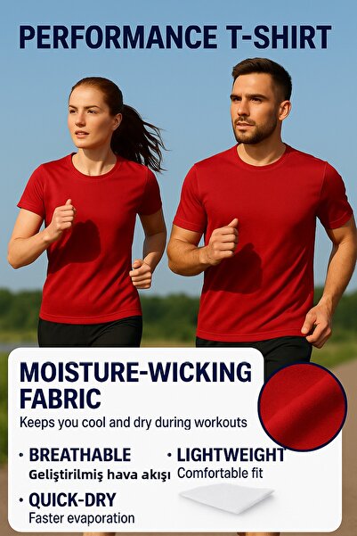 KaeLaurean Ανδρικό αθλητικό μπλουζάκι Performance Quick Dry Εύκαμπτο και ανθεκτικό ύφασμα που απομακρύνει την υγρασία Fitness T-shirt