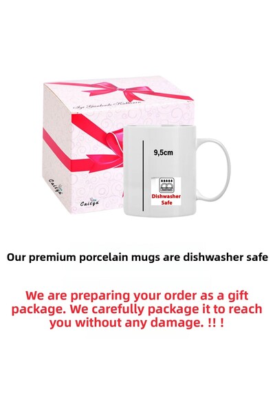 CAİSYA Teacher's Day Gift Ataturk Moon Star Printed Porcelain Mug Cup