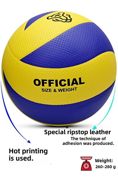 Telvesse Hard Floor Volleyball Ball Set with Pump 8 Panel Hard Leather Indoor-Outdoor Suitable Durable Vt600
