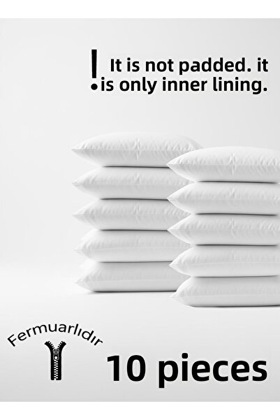 Ladylina Home 10-Piece Economical White Pillow Inner Liner |   50X70 Pillow Mitili, Zippered Pillowcase