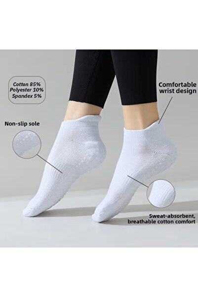 XTR Fitness Professional Non-Slip Sole Short Socks Set of 3 for Yoga and Pilates