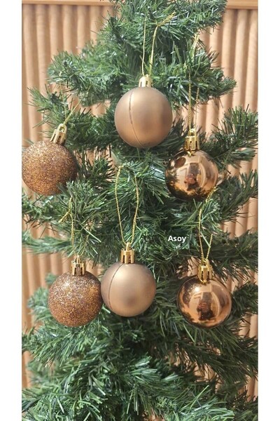 asöy Ornament pentru brad de Crăciun 4 cm, maro, sferă, ornament lucios, mat,...