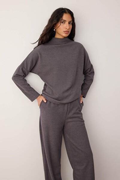 Trendyol Collection Knitted Thessaloniki Mock Neck Flexible Knitted Bottom - Upper Set Twoaw26Au00122
