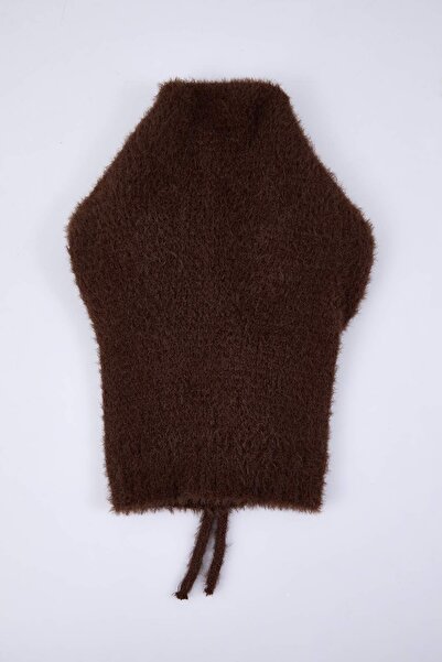 Trendyol Collection Hnědá pletená čepice Balaklava s jemnou texturou a zavazováním na hlavu TWOAW26BR00002