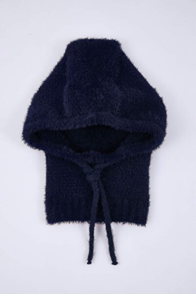 Trendyol Collection М'яка текстура, темно-синя, з зав'язкою, трикотажна шапка TWOAW26BR00002