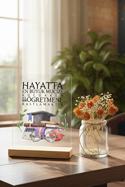 Tugicase Öğretmenler Günü Hediyesi Öğretmene Hediye Pleksi Karne Hediyesi