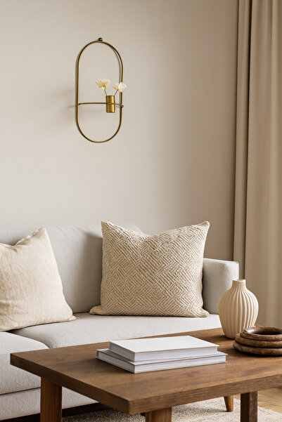 VENON 1 Adet Elips Çiçeklik Modern Dekoratif Metal Duvar Çiçeklik 20 x 40 Salon Dekorasyon