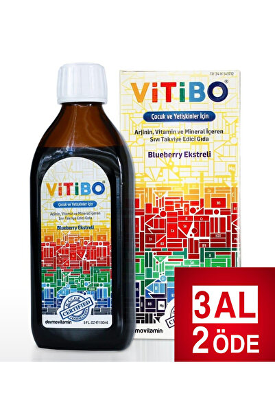 Dermovitamin Vitibo Arjinin Vitamin ve Mineral İçeren Çocuk Şurubu 150 ml