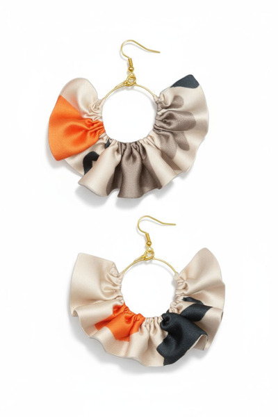 maia Mink Geometric Pattern Design Hoop Earrings