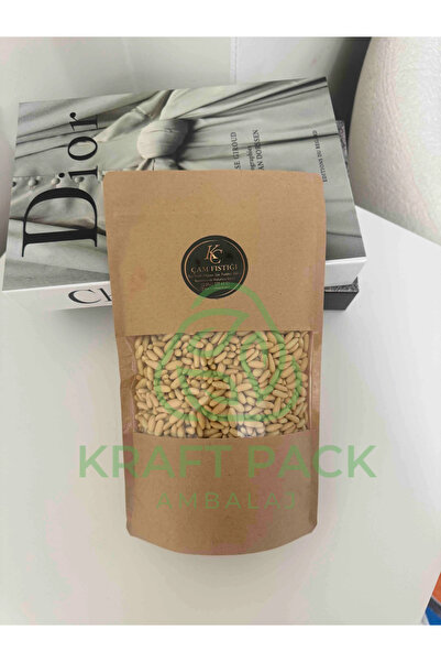 Kraft pack ambalaj Pencereli Kilitli Doypack 50 Adet 11x18,5
