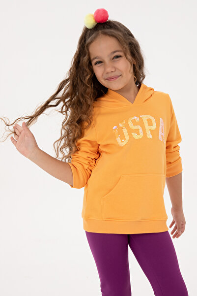 U.S. Polo Assn. Paiete brodate cu pepene galben pentru fete K cu glugă B basi...