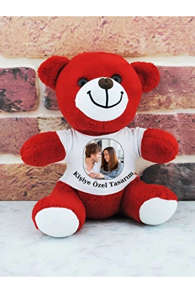 Özcan Tasarım Kişiye Özel Peluş Ayıcık - Resimli Ayıcık - Sevgiliye Ayıcık - Kişiye Özel Ayıcık ( 25 Cm )