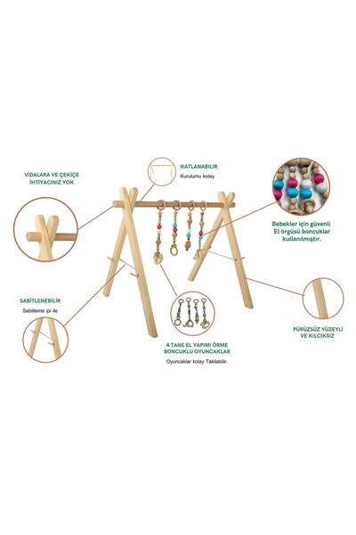 yakamoz Ahşap Montessori Bebek Jimnastik & Egzersiz & Oyun Alanı