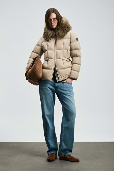 Lufian 122120042 Klemantın Goose down Women's Coat Beige