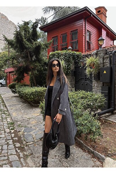 MADAME MELEK Îmbrăcăminte exterioară căptușită cu guler dublu cu centură