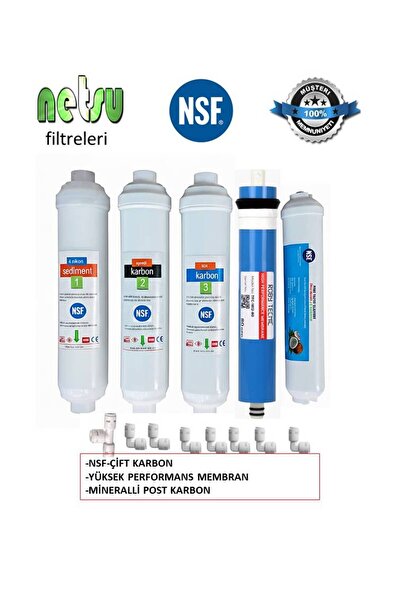 netsu arıtma Nsf li-İhlas Aura Cebilon Plus-Silver-Platinum Uyumlu ve Tüm Kapalı Kasa Su Arıtma 5 li Filtre seti