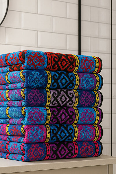 AYHANHOME Набір з 6 кольорових рушників для рук та обличчя розміром 50x90